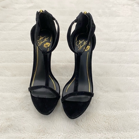 Colin Stuart x Victoria’s Secret Black Suede Leather Platform Heels New Size 6 - Picture 3 of 12